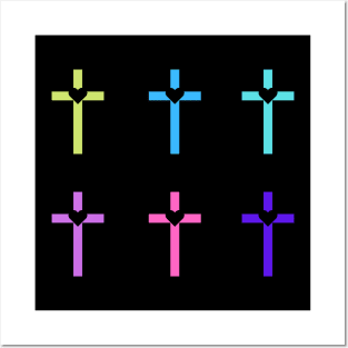 Colorful Christian Cross Posters and Art